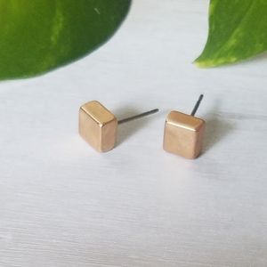 Bronze Square Stud Earrings